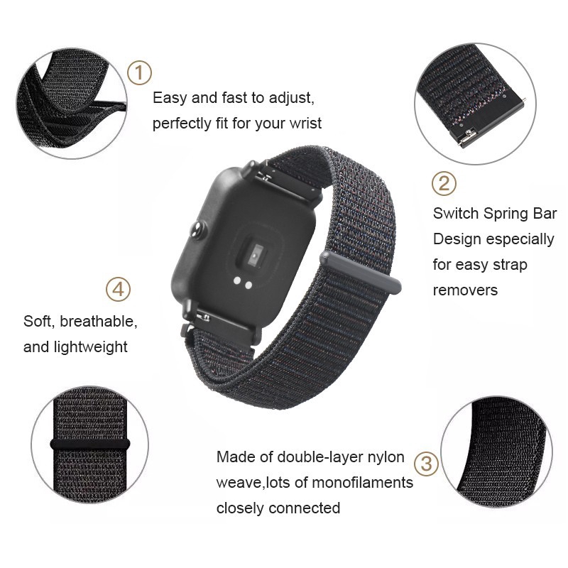 Amazfit  GTS 2 Mini/GTS /GTS 2 Dây đeo nylon cho đồng hồ thông minh Xiaomi Huami Amazfit Bip Lite/Bip S/Bip U