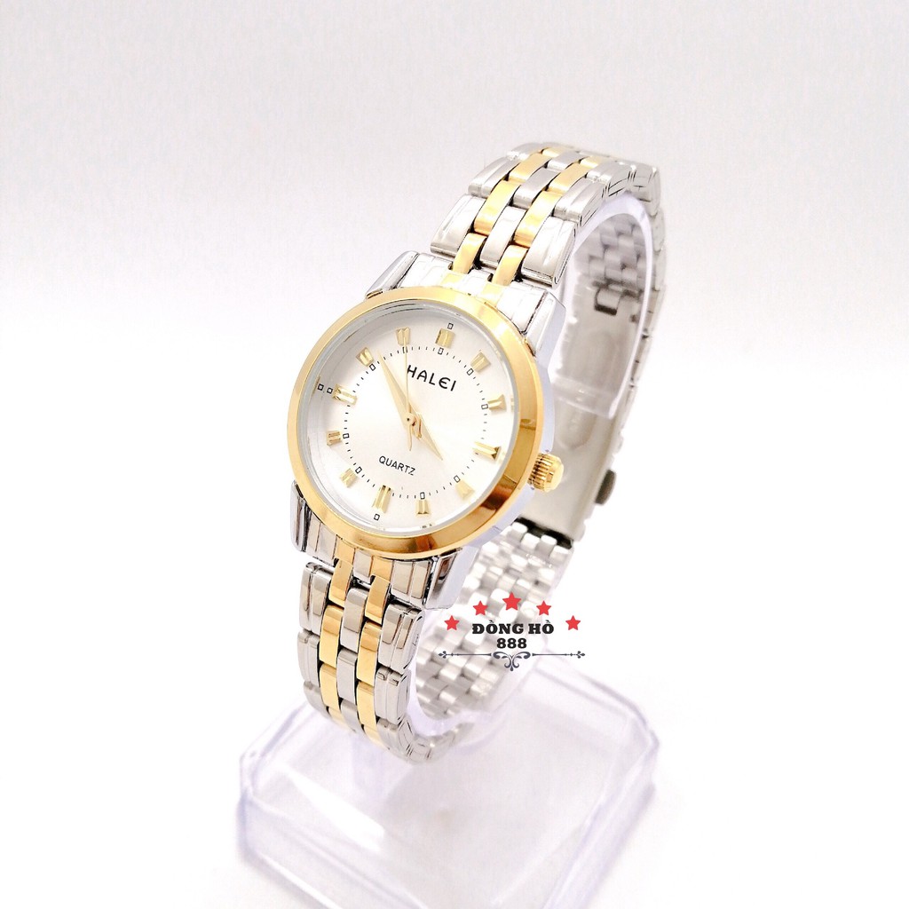 Đồng hồ Nữ Halei máy Nhật chính hãng mặt tròn 26mm dây kim loại mạ vàng không gỉ chống xước, chống nước tuyệt đối 502 | BigBuy360 - bigbuy360.vn