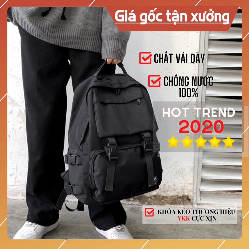 Balo Ulzzang Unisex giới tính vải xịn chống thấm nhiều ngăn tiện tích có ngăn đựng laptop đến lớp đi chơi