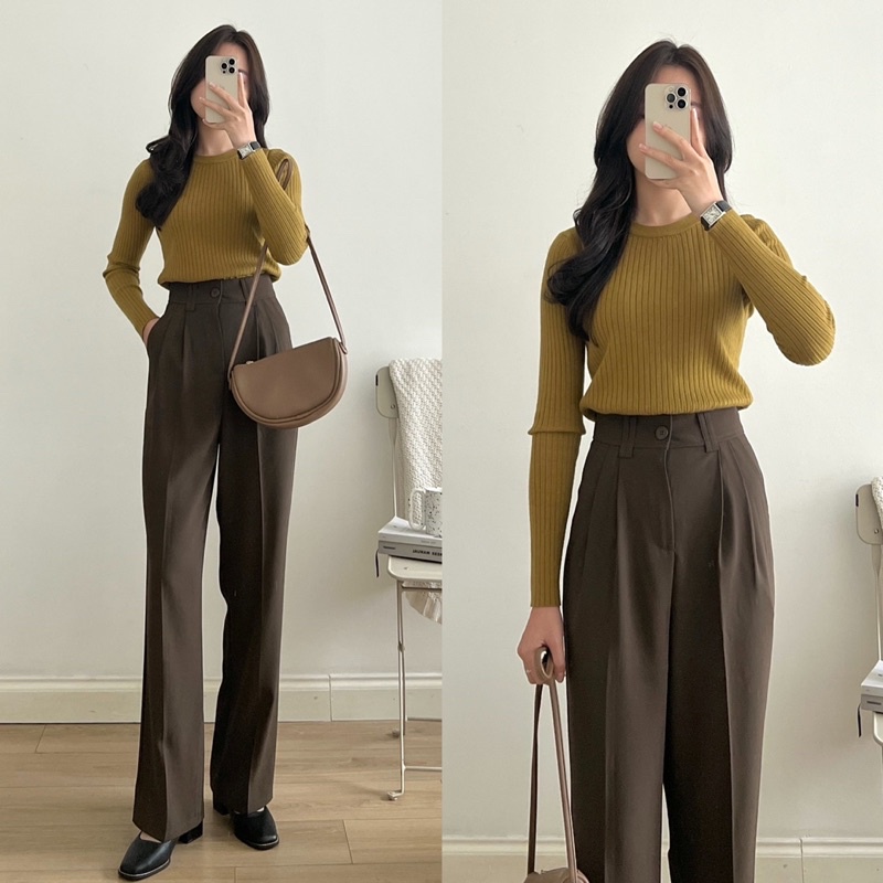 Quần ống suông cài cúc _ Q0111