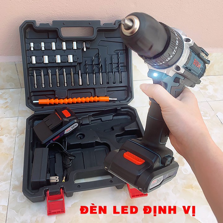 Máy Khoan Bắn Vít Dùng Pin Bosch 36V - Tặng Bộ Phụ Kiện 24 Chi Tiết - Khoan ba chức năng