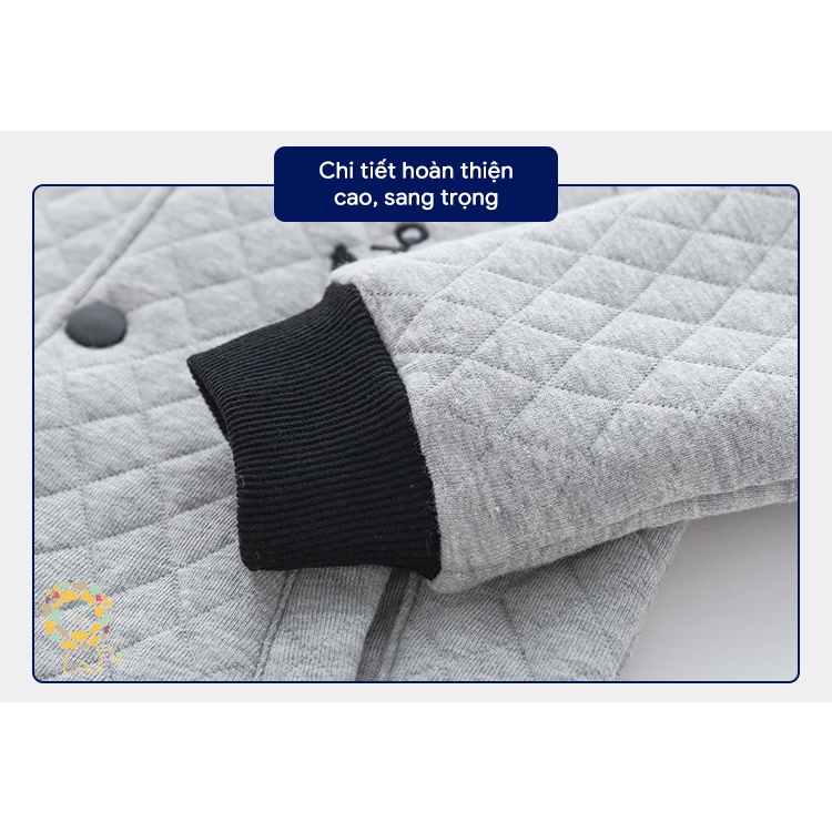Áo Bomber bé trai WELLKIDS áo khoác cầu thủ bóng chày họa tiết đáng yêu hàng xuất Âu Mỹ