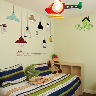 DECAL DÁN TƯỜNG CHÙM ĐÈN ĐỦ MÀU 2