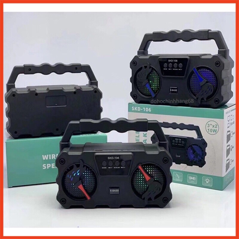 Loa bluetooth karaoke SKD-106 âm thanh to trầm ấm, bắt mic tốt