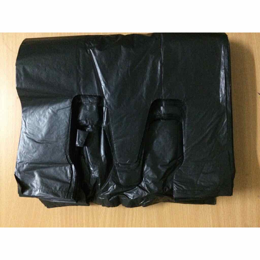 1kg Túi Bóng Nilon Đen Đóng Hàng Đựng Rác Có Quai Nhiều Kích Thước