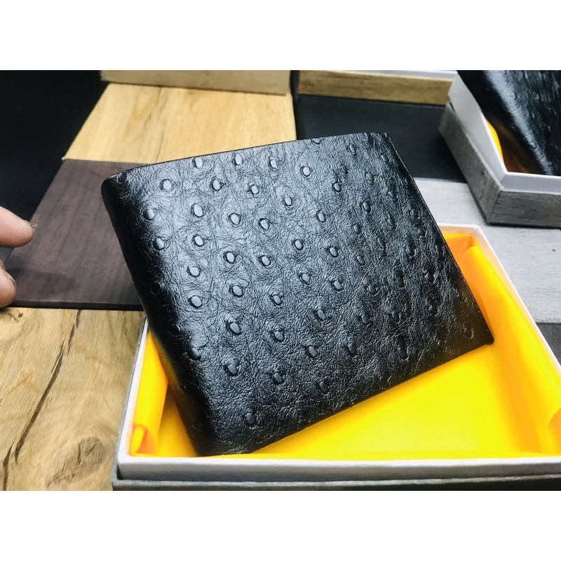 ví da bò dập vân đà điểu cao cấp( bảo hành da 2 năm)