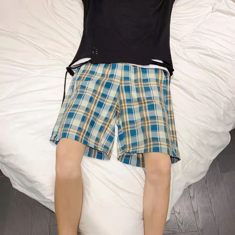 Quần ngắn ống rộng Họa Tiết Sọc Caro Thời Trang Mùa Hè Cho Nam