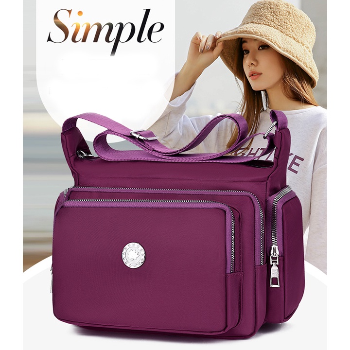 TÚI ĐEO CHÉO NỮ VẢI DÙ OXFORD CHỐNG THẤM NƯỚC, CHỐNG XƯỚC CAO CẤP SIZE 24CM TUI-09