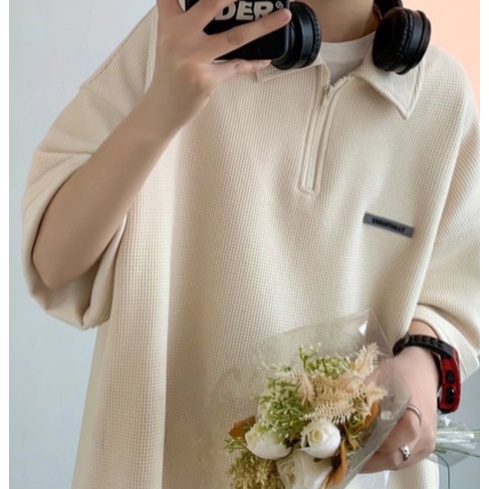 Áo thun polo tay ngắn thời trang hàn quốc sành điệu cho nữ áo. nam  from rộng tiếng nhật  màu đặc trang chủ  áo thun local brand áo sơ mi nam ngắn tay áo có cổ áo thun basic