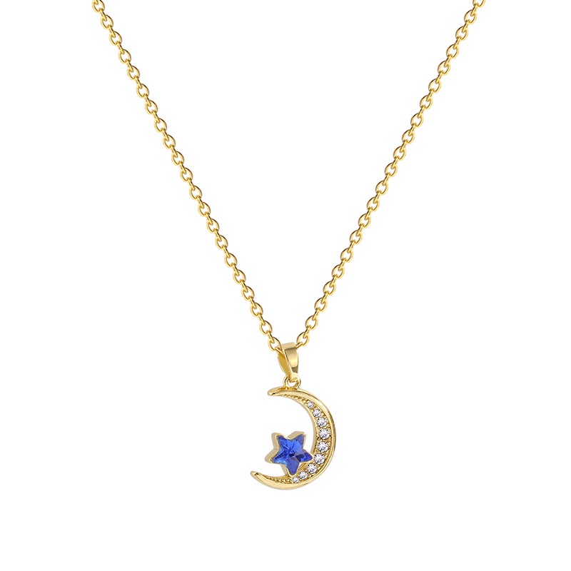 Vòng cổ thép titan thiết kế bầu trời đầy sao đính zircon tinh xảo Hàn Quốc