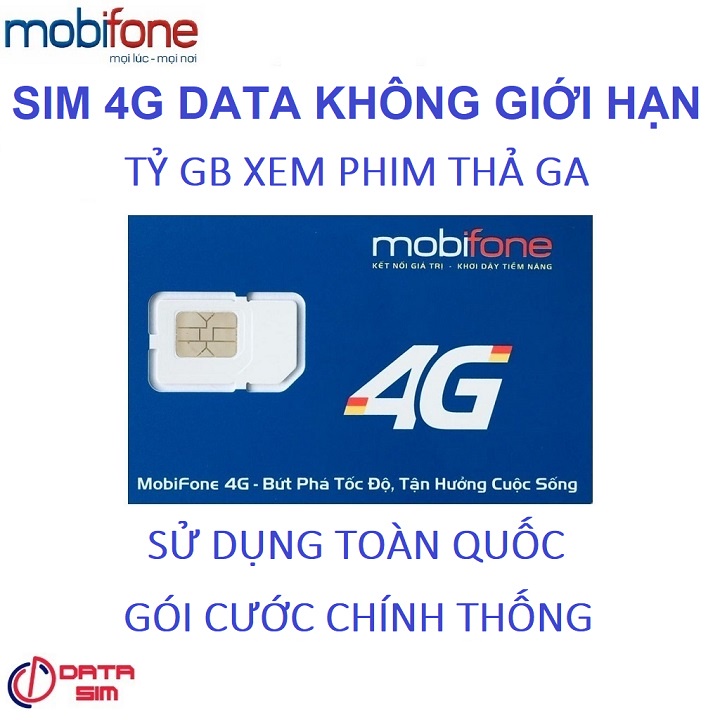 Sim 4G mobifone tỷ GB 500 phút mobi 30 phút liên mạng