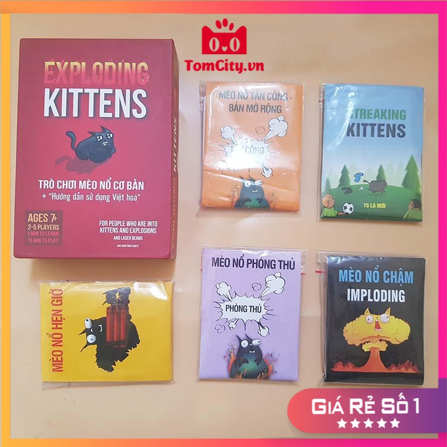 Combo mèo nổ Exploding Kittens + 5 bản mở rộng bản Đẹp