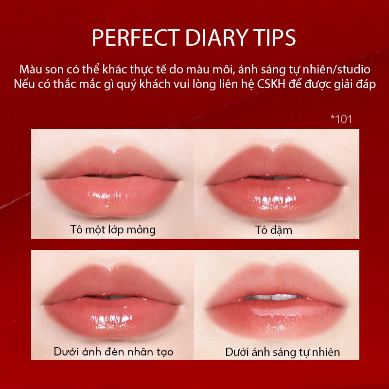 Perfect Diary Son bóng perfect diary ReadMe Rippled Lip Gloss High Shine Finish Perfect Diary 6 màu 4g
