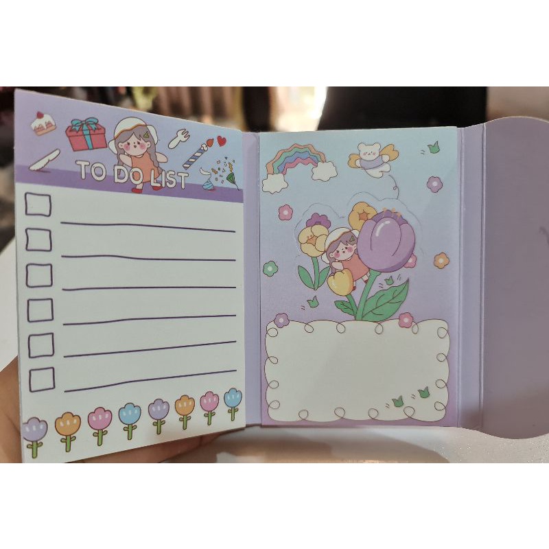 Bộ 2 thếp giấy note cute dạng ví cầm tay
