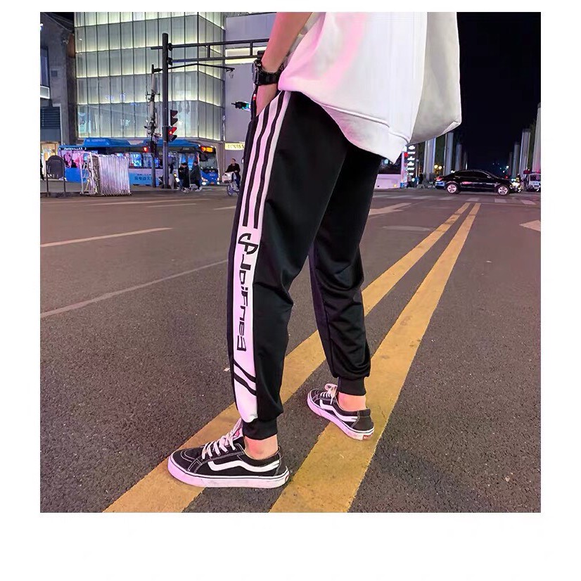 [Freeship] Quần Jogger Sọc Hai Bên Phối Chữ Hắc Não