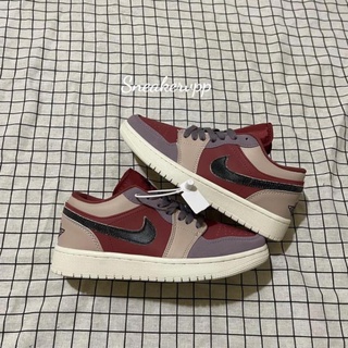 [full box-giấy gói] giày Jordan đỏ nâu kem thấp cổ cao cấp