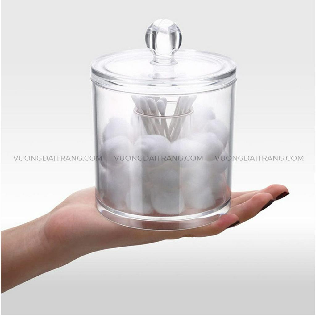 Hũ đựng bông tẩy trang, tăm bông, chum, nhẫn.... ( 2 size lớn nhỏ )