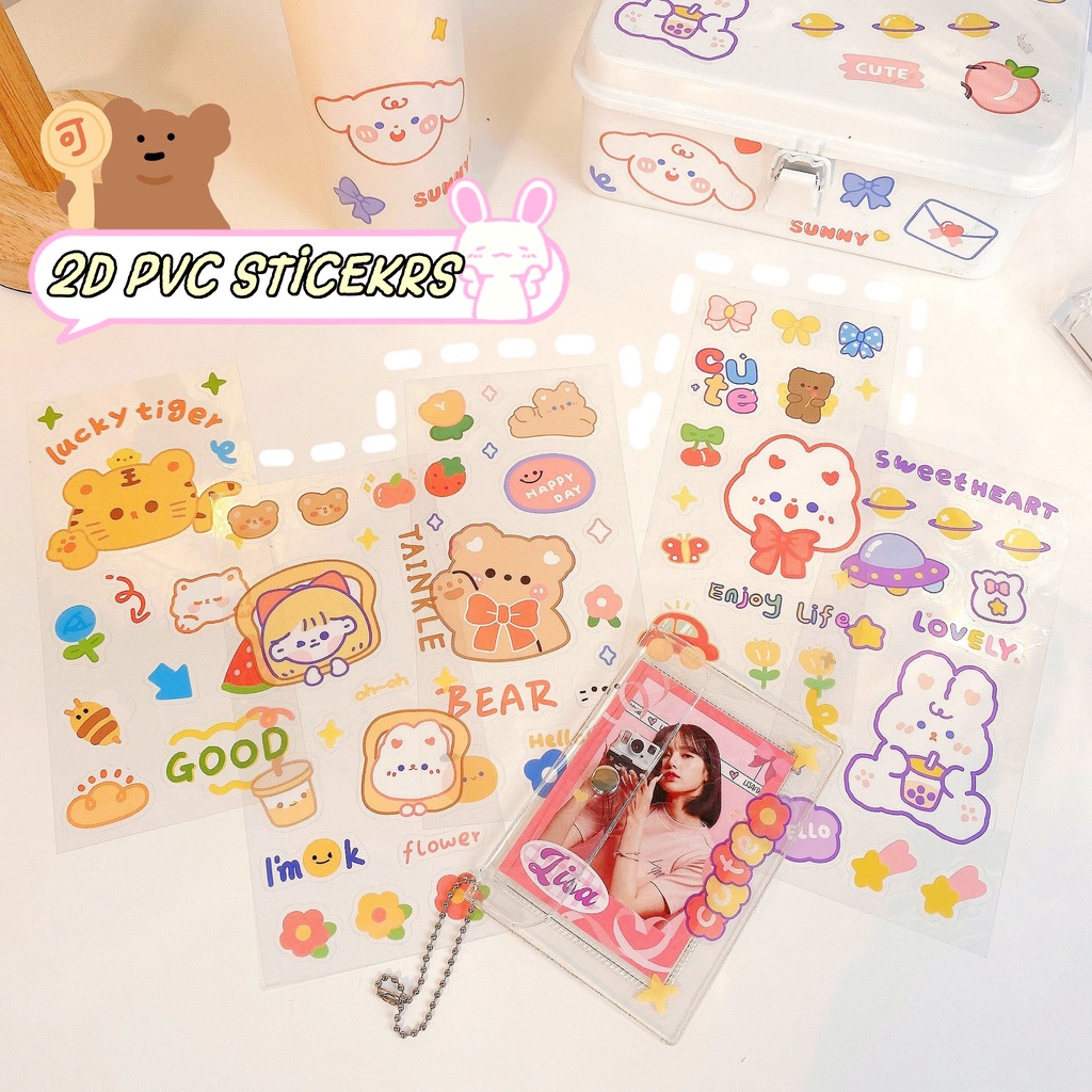 Cá Tuyết 2d Hoạt Hình Dán Nhựa Pvc Trong Suốt Miếng Dán Chống Thấm Nước Trang Trí Nước Miếng Dán Cho Bé Gái