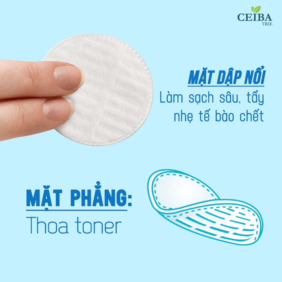 Bông Tẩy Trang Organic Ceiba Tree 100% Cotton Pads 80 Miếng/140 Miếng