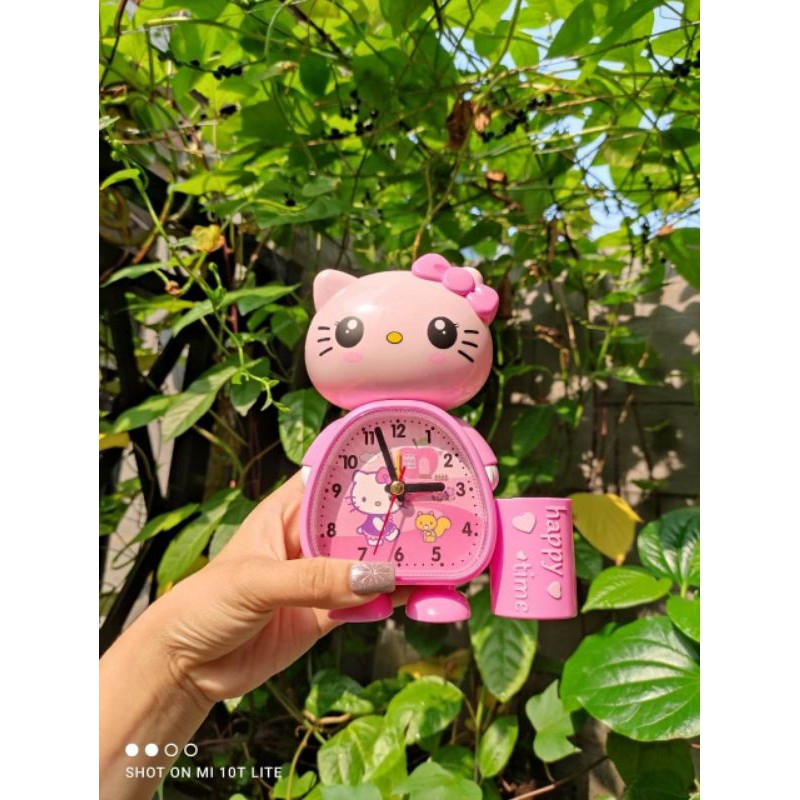 Đồng hồ hello kitty kèm khay bút có báo thức