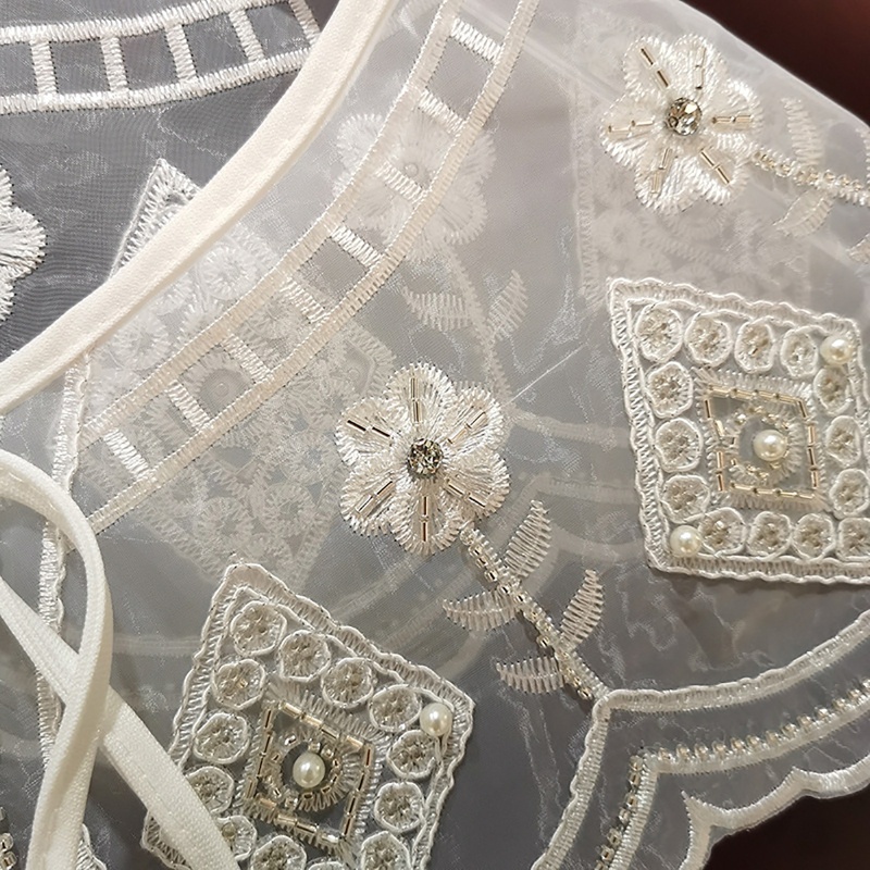 Cổ Áo Rời Thêu Họa Tiết Xinh Xắn Dành Cho Nữ