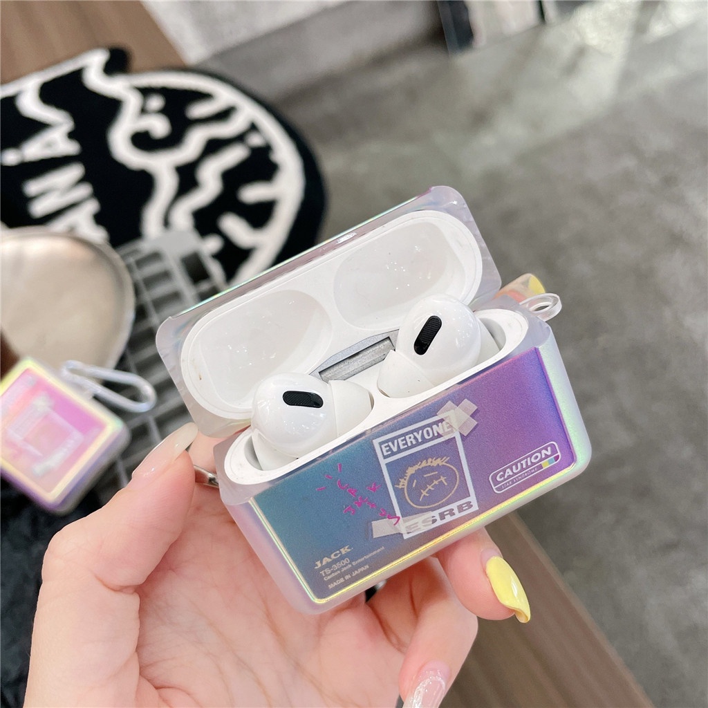 Vỏ Bảo Vệ Hộp Sạc Tai Nghe AirPods Pro AirPods 1 / 2 / 3 Không Dây Màu Laser Hình Khung Ảnh