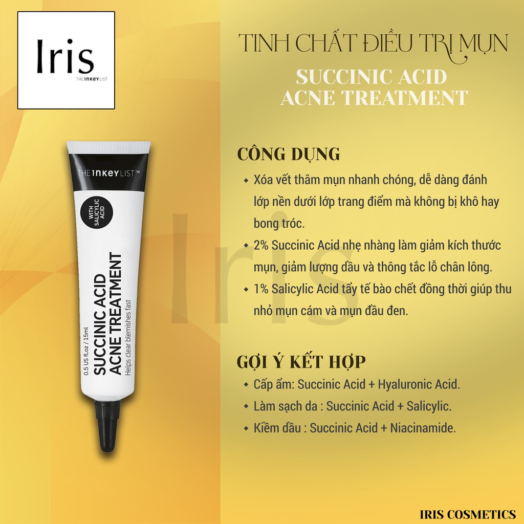 (BILL CANADA) Tinh chất ngăn ngừa mụn Succinic Acid Acne Treatment -The INKEY Lish-