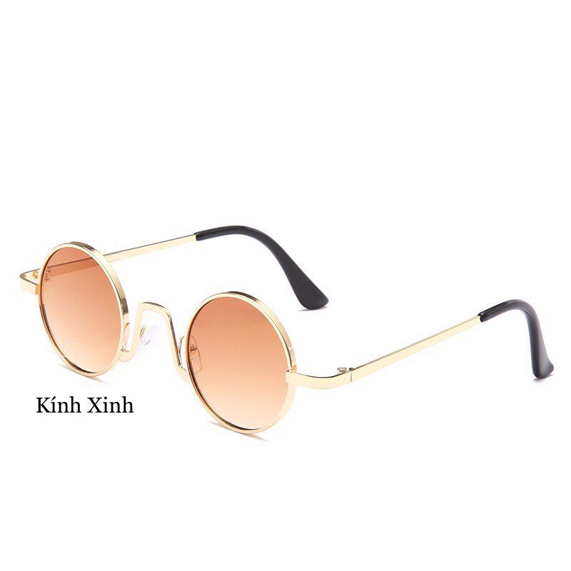 Kính râm thời trang mắt tròn kim loại cao cấp cho bé