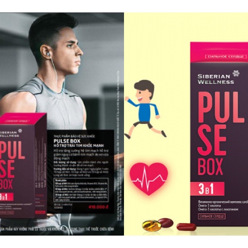 [ CHÍNH HÃNG ] - Thực phẩm Pulse Box Siberian,  tăng cường hệ tim mạch, giúp trái tim khỏe mạnh - Hộp 30 túi