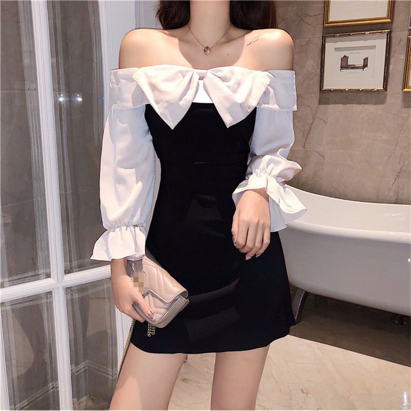 Đầm bẹt vai nơ ulzzang