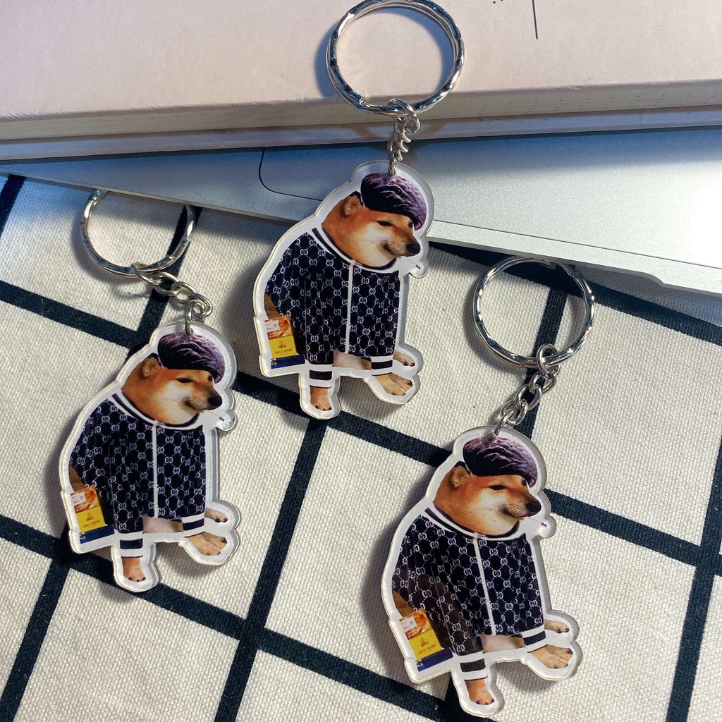 Móc khóa cheems meme shiba inu phong cách hài hước nhiều nhân vật treo balo móc khóa xe máy móc khóa đôi