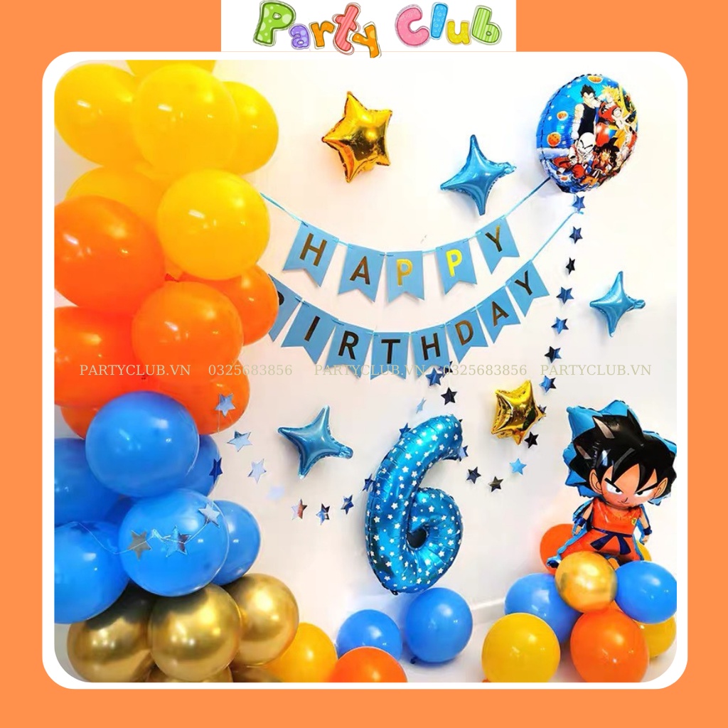 Bóng số tuổi sinh nhật màu xanh dương - hồng