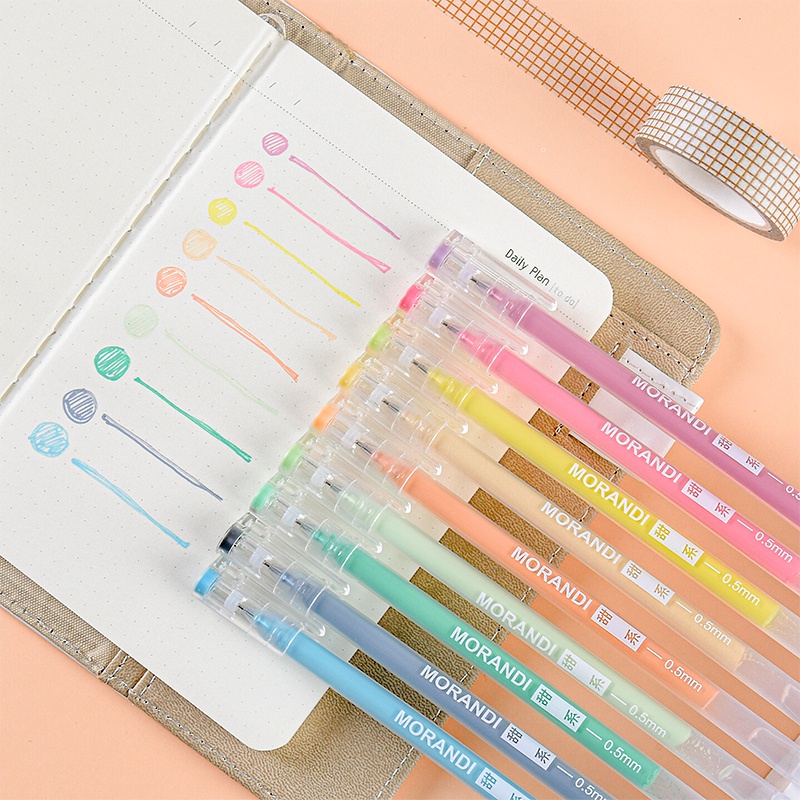 Ông. Set 9 Bút gel Morandi 4 Kiểu Màu Sắc Hoàn Hảo Dành Cho Nhật Ký