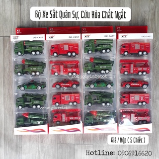 Bộ 5 xe sắt die cast mini đua đồ chơi cho bé