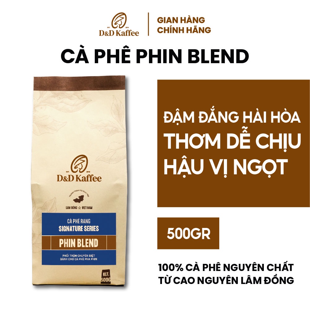 Cà phê Phin Blend Gói 250gr/500gr, Cà phê nguyên chất 100% rang mộc - D&D Kaffee