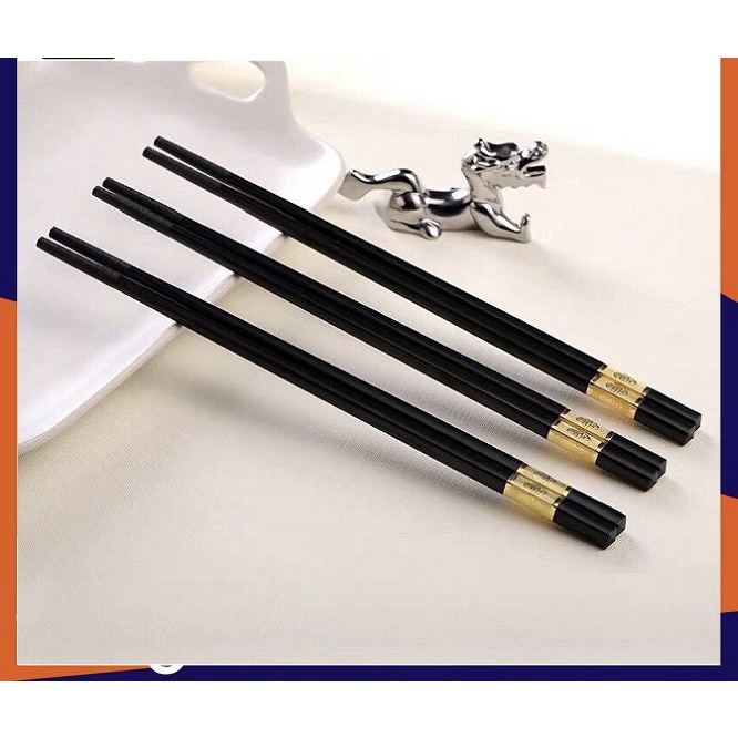 Bộ 10 Đôi Đũa Hợp Kim Mạ Vàng Bền Chắc Chắn SBK152