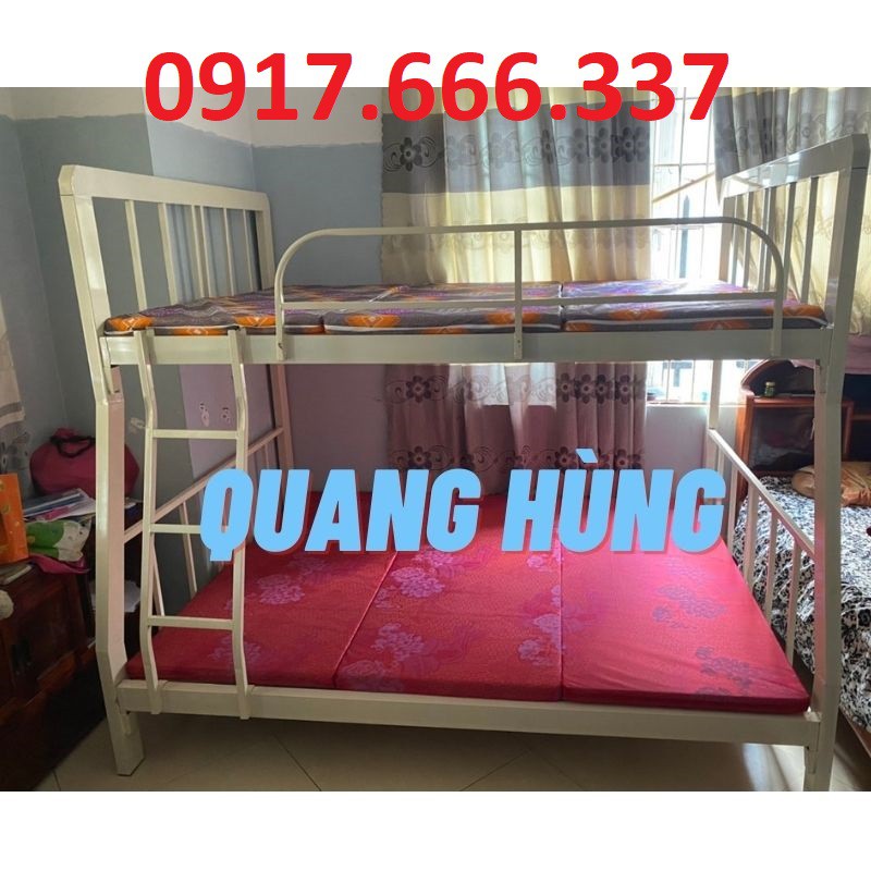 Giường sắt 2 tầng 1m4/1m6 sắt hộp vuông cao cấp 4x8 giá rẻ dành cho mọi nhà