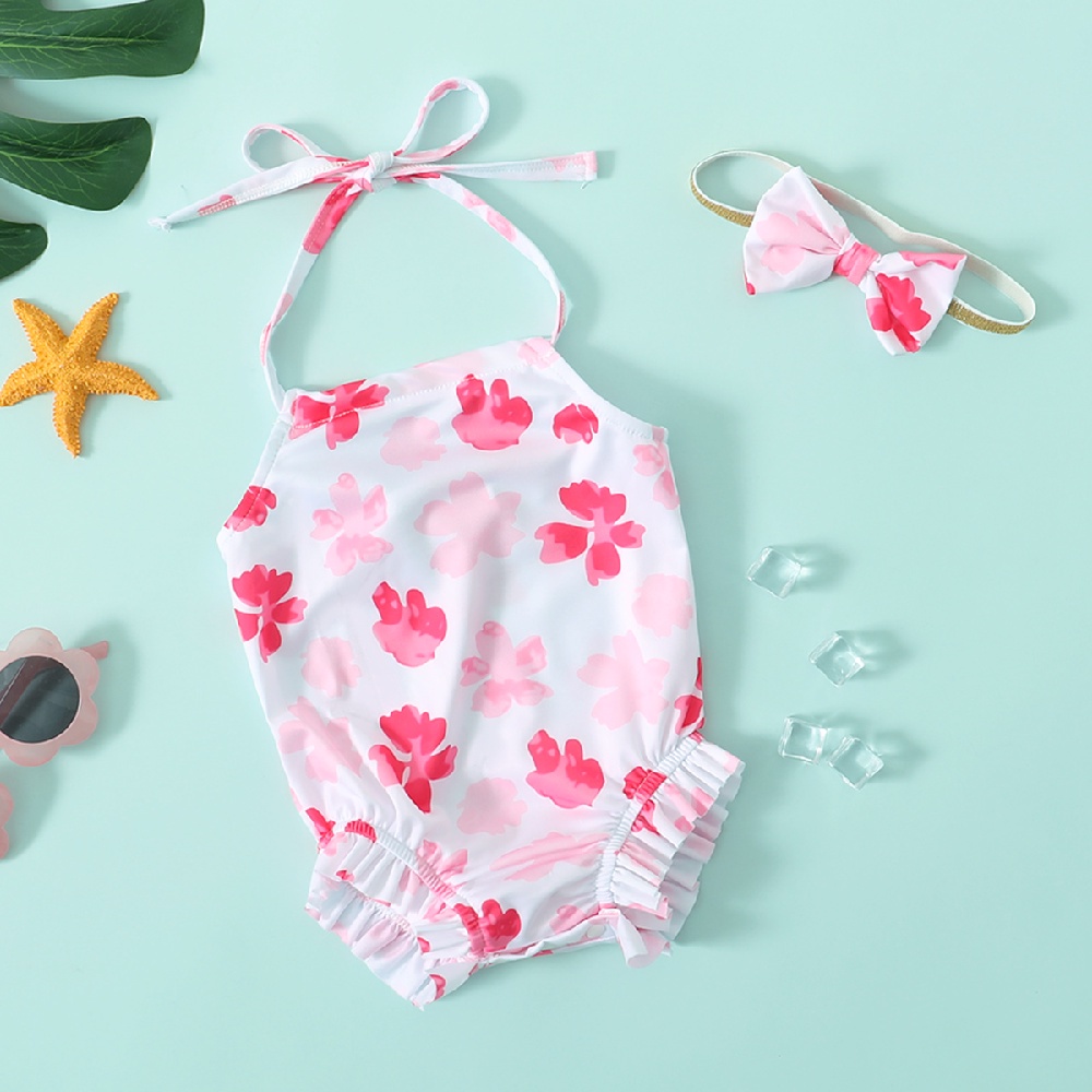 Bộ đồ bơi hai mảnh Mikrdoo in họa tiết dễ thương cho bé gái 0-2 tuổi