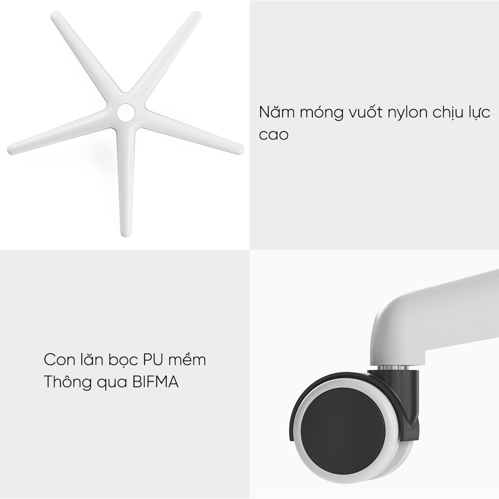 Ghế Xoay Công Thái Học HBADA HDNY163, Lưng Kép Đệm Lưới Chuẩn Ergonomic, bảo hành 12 tháng