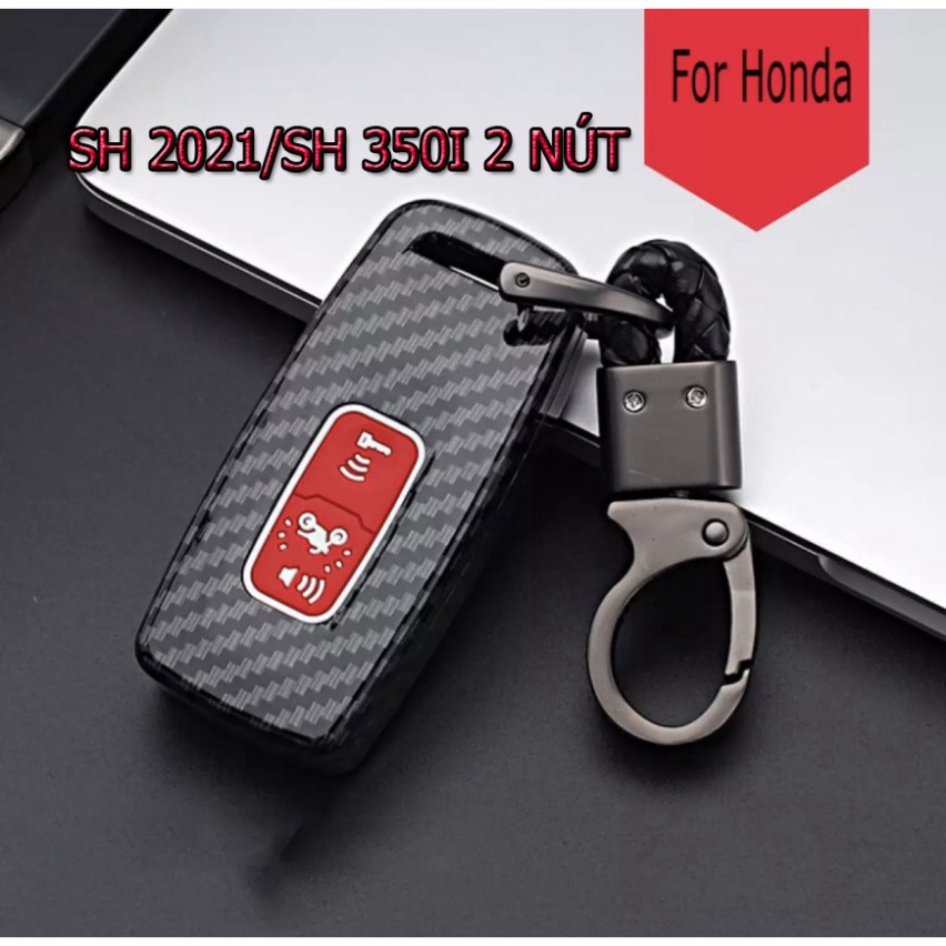 Bọc Khóa Smartkey SH 350i Và SH 2021 Loại 2 Nút Carbon