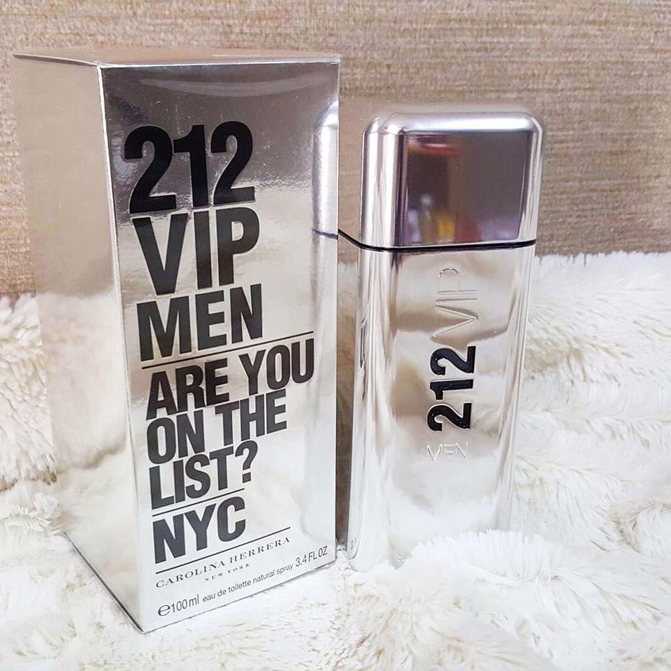 Nước hoa Nam Cao Cấp 212 VIP MEN CAROLINA HERRERA Bạc 100ml Sành điệu Sang Trọng Lôi Cuốn - Lưu hương từ 8 -12 tiếng