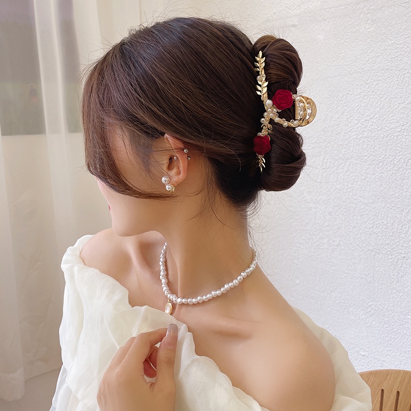 Kẹp Tóc Kim Loại Cỡ Lớn Hình Hoa Tulip Kết Cấu Cao Cấp Thời Trang Mùa Hè Cho Nữ