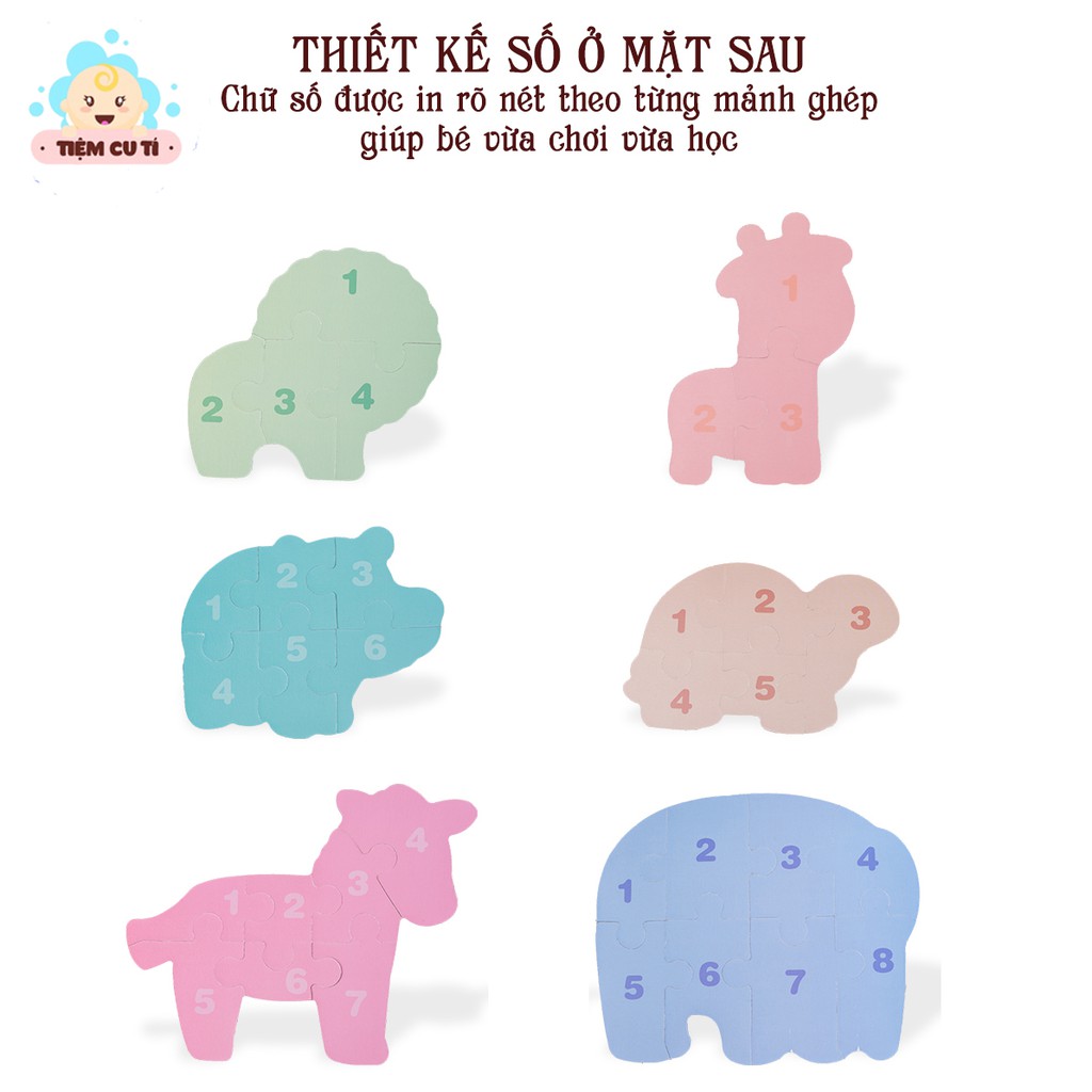 Puzzle 6 cấp độ, Đồ Chơi Xếp Hình Chủ Đề động vật, phương tiện giao thông cho bé phát triển tư duy chính hãng Maoronron