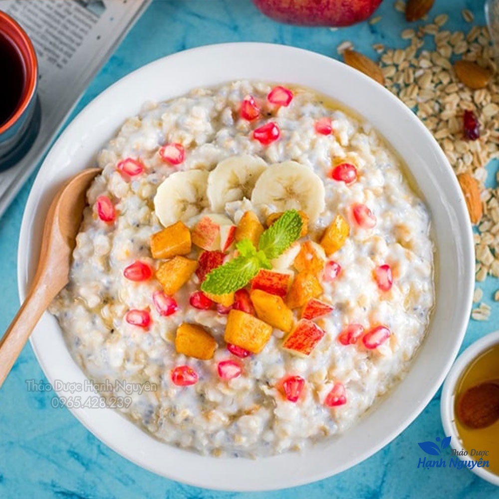 Yến mạch cán dẹt 1kg (Dùng cho bé ăn dặm, granola ăn kiêng, ngũ cốc ăn sáng) - Thảo Dược Hạnh Nguyên