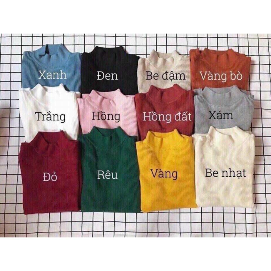 Áo len tăm nữ dài tay cổ cao 3 phân chất len mịn nhẹ và thoáng mát A2L01