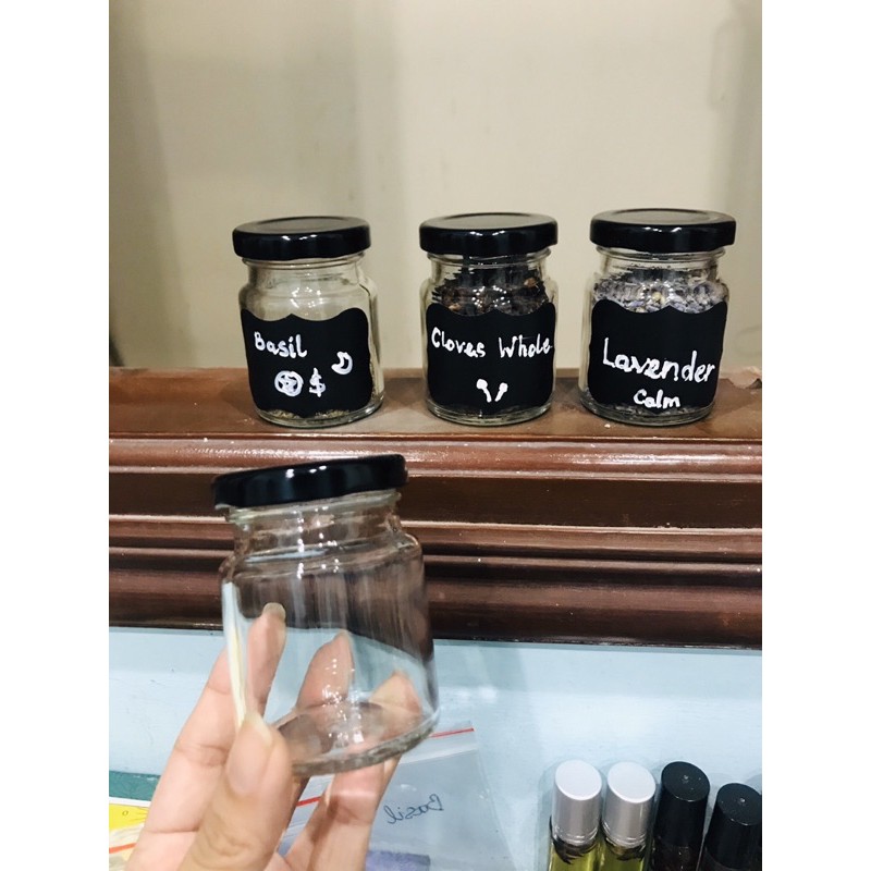 Hũ Thuỷ Tinh Nắp Đen 70ml TẶNG KÈM STICKER