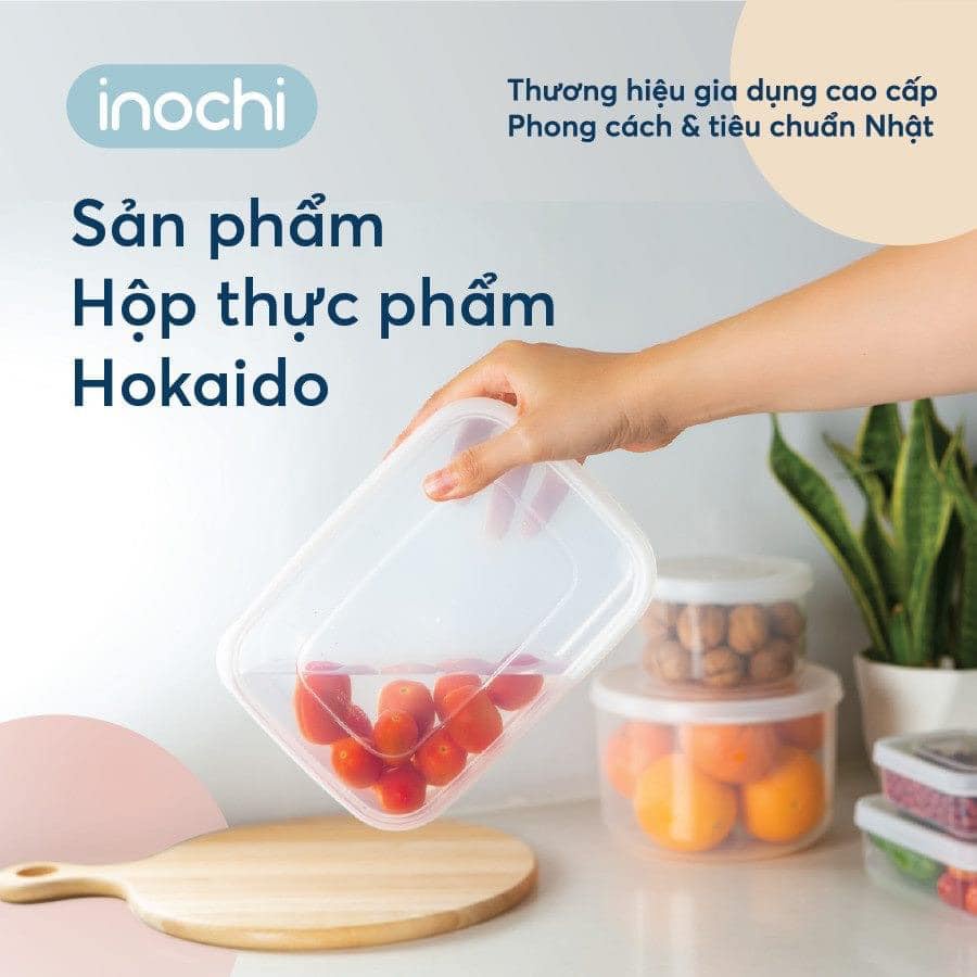 Bộ 6 hộp nhựa đựng thực phẩm chữ nhật Inochi - ion Ag+ kháng khuẩn, an toàn trong lò vi sóng