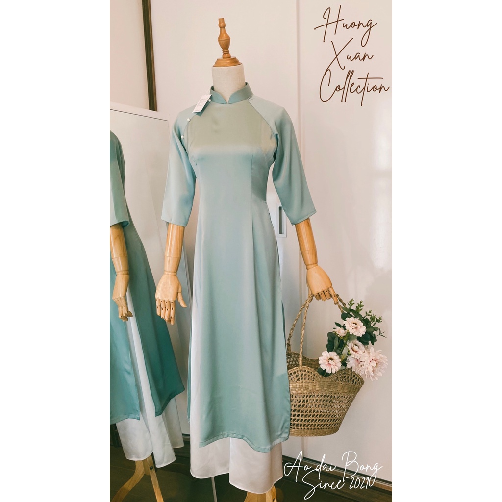 [ Áo dài Bống] Set áo dài cách tân dáng xuông chất liệu vải lụa ngọc trai cấp dành cho nữ, mẫu áo dài thiết kế năm 2022 | BigBuy360 - bigbuy360.vn