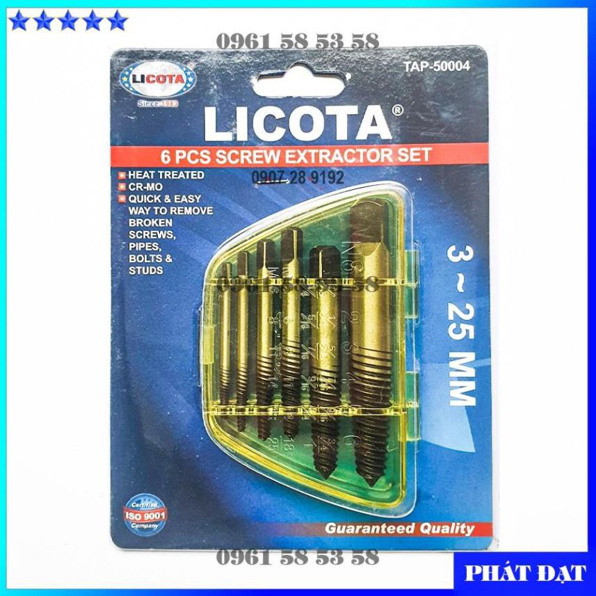 BỘ 6 MŨI TARO MỞ ỐC VÍT LẤY ỐC GÃY 3-25MM LICOTA TAP-50004 TAIWAN - THIẾT BỊ PHÁT ĐẠT