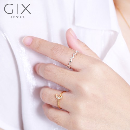 Nhẫn bạc 925 mặt trăng lớn đính đá Gix Jewel N98